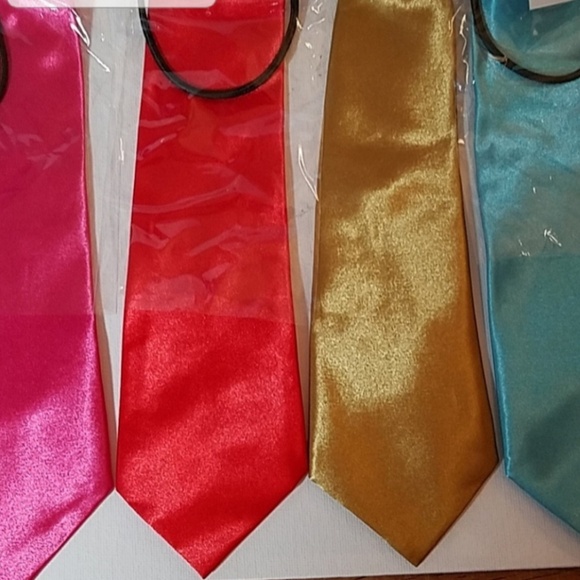Boys Faux Satin Neck Tie 10 1/2" Various Colors - Picture 7 of 7
